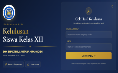 PENGUMUMAN KELULUSAN SISWA KELAS XII TAHUN PELAJARAN 2025/2026